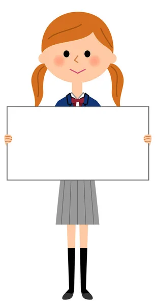 School girls with whiteboard — Stock Vector