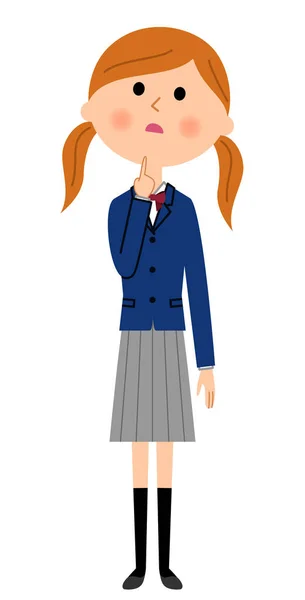 School girls to think — Stock Vector