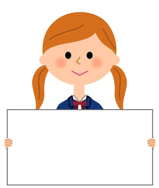 School girls with whiteboard — Stock Vector