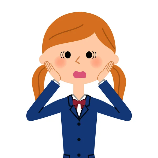 School girl who becomes panic — Stock Vector