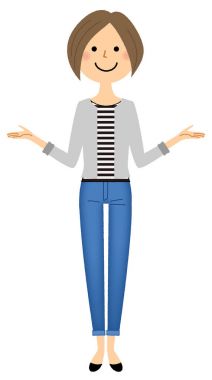 Genç kadın, anne, her iki kolu yayılır