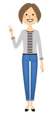 Genç kadın, anne, V giriş