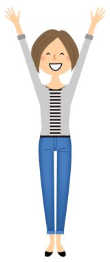 Genç kadın, anne, iki elini pes