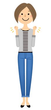 Genç kadın, anne, zafer Duraklat