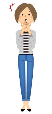 Sürpriz olmasını genç kadın, anne,