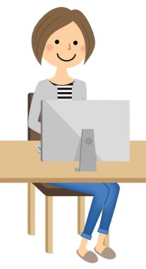 Genç kadın, anne, Pc