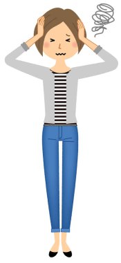 Bir kafa tutmak için genç kadın, anne,