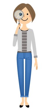 Genç kadın, anne, Büyüteç camı