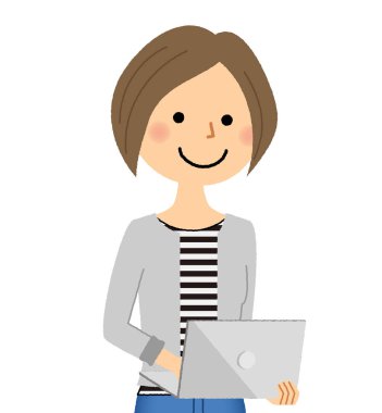 Genç kadın, anne, dizüstü bilgisayar