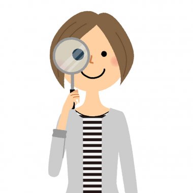 Genç kadın, anne, Büyüteç camı