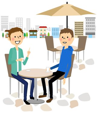 Erkekler kafede dinlendirici