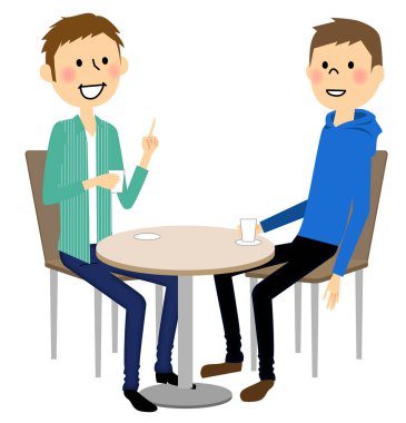 Erkekler kafede dinlendirici