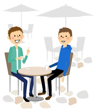 Erkekler kafede dinlendirici