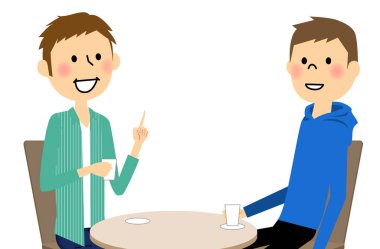 Erkekler kafede dinlendirici