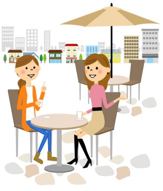 Kadın kafede dinlendirici