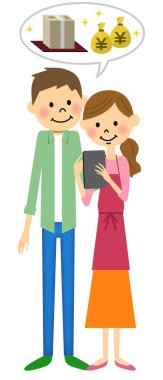 Bir tablet çalışır Çift