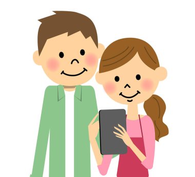 Bir tablet çalışır Çift