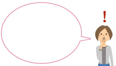 Genç kadın boş metin balon, balon