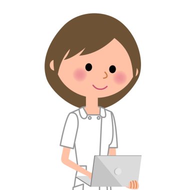 Hemşire, dizüstü bilgisayar