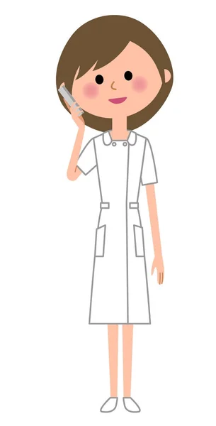 Krankenschwester, Smartphone — Stockvektor