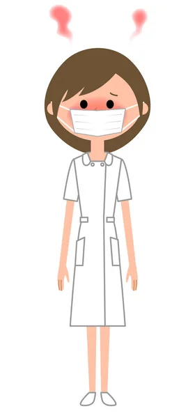 Enfermera, Fiebre, Duro — Archivo Imágenes Vectoriales