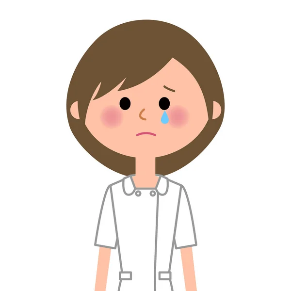 Krankenschwester, weint, traurig — Stockvektor