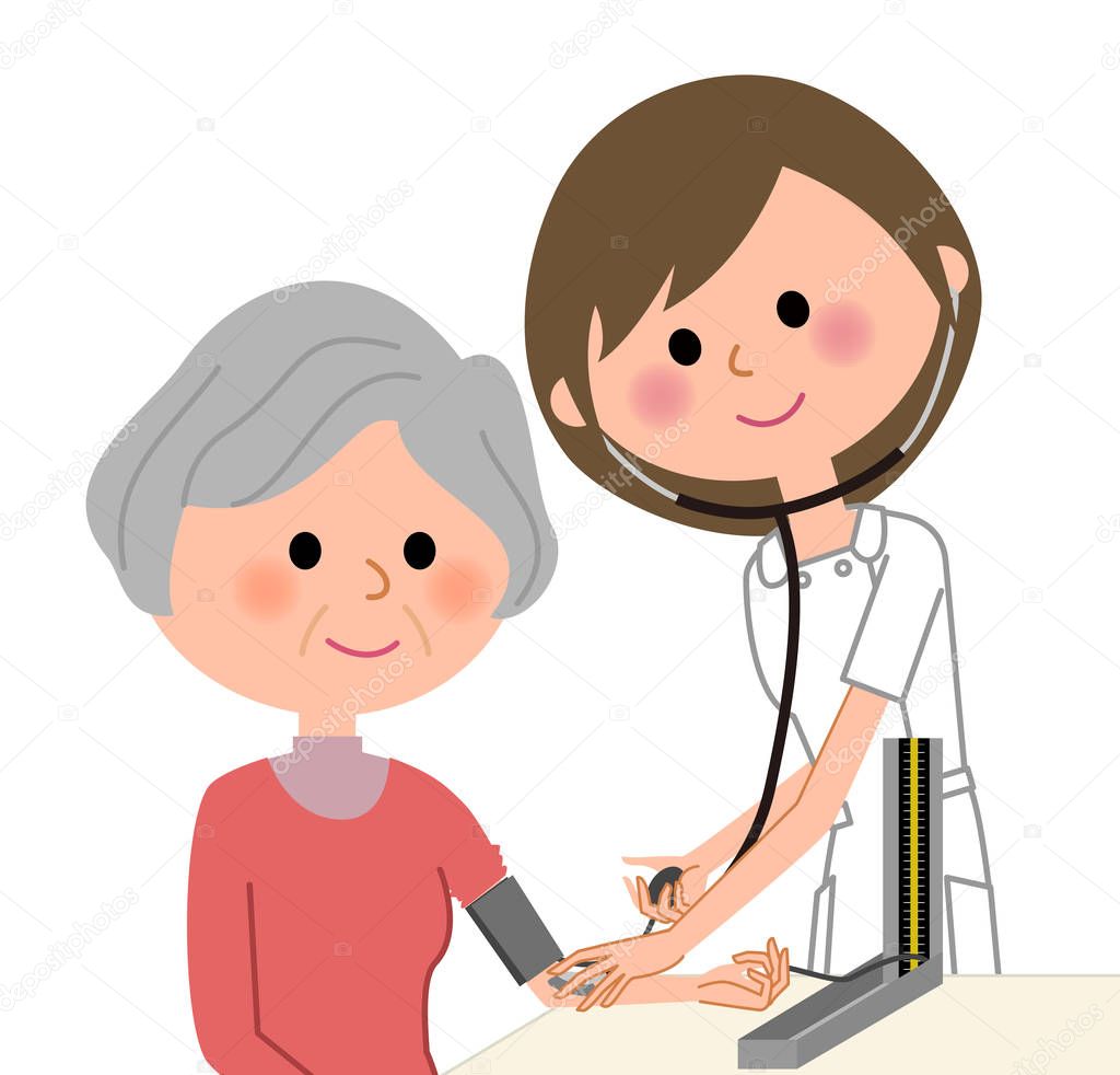 Nurses and the elderly,Blood pressure measurement