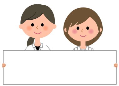 Doktorlar ve hemşireler, beyaz tahta