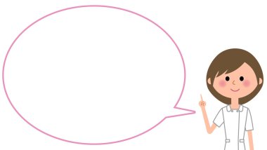 Hemşire, boş metin balon, balon