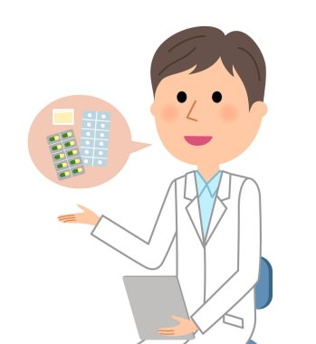 Beyaz erkek ceket, Danışma / incelenmesine Beyaz önlük giyen bir adam bir örnektir.