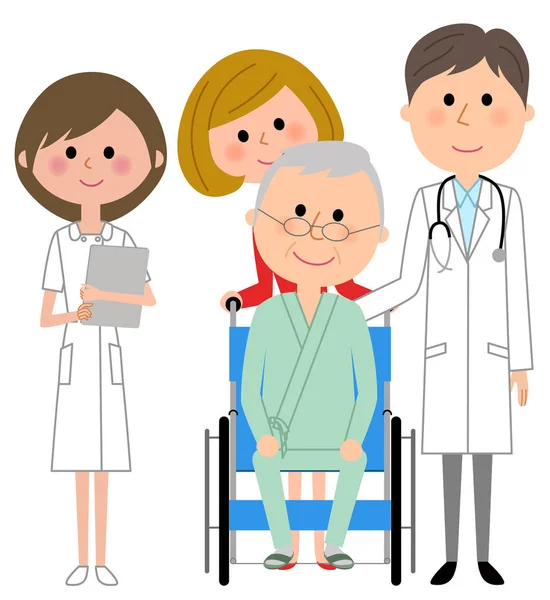 Γιατρός Νοσοκόμα Και Ασθενή Εικονογραφήσεις Γιατρούς Νοσηλευτές Και Ασθενείς — Διανυσματικό Αρχείο