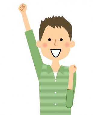 Young man,Papa,Victory pose/