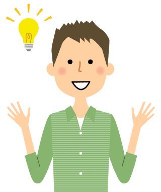 Genç adam, baba, ilham / ilham hisseden genç adam resmi bir.