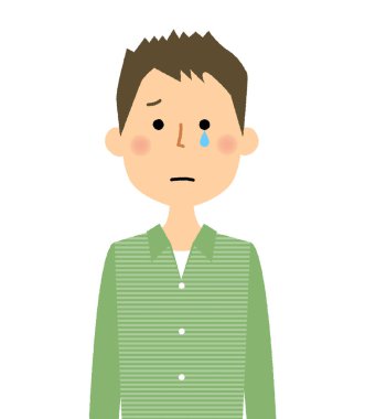 Genç adam, baba, Cry / ağlayan genç adam resmi bir.