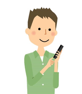 Genç adam, baba, telefon / bir genç adam telefon faaliyet gösteren resim.