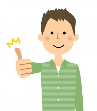 Genç adam, baba, başparmak yukarı / bir başparmak için genç erkeğe bir örnektir.