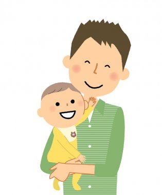 Baba ve bebek / bebek ve babam gösteren bir örnek bulunmaktadır.