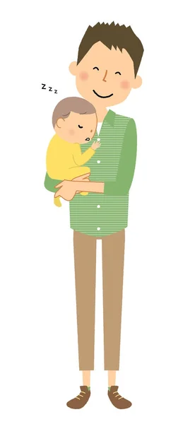 Πατέρας Και Μωρό Είναι Μια Απεικόνιση Του Μπαμπά Μου Και — Διανυσματικό Αρχείο
