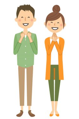 Genç çift, memnun / memnun olan genç bir çift bir örnektir.