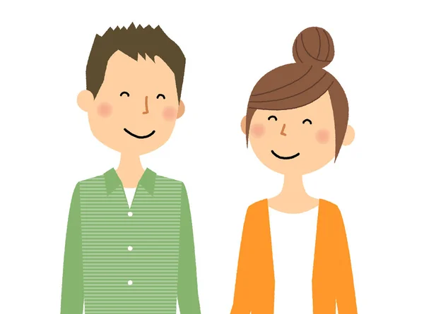 Young Couple Explanation Illustration Young Couple Explain — Stock Vector