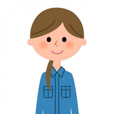 Genç bir kadın işçi / bir kadın işçinin gösteren bir örnek bulunmaktadır.