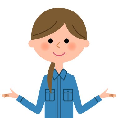 Kadın işçi, iki elini yaymak / iki elle yayılır bir kadın işçinin gösteren bir örnek bulunmaktadır.