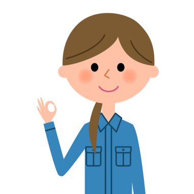 Kadın işçi, tamam/illüstrasyon Tamam imzalar bir kadın işçinin.