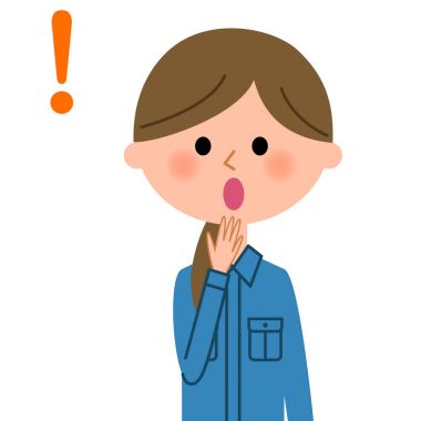 Kadın işçi, sürpriz / şaşırtıcı bir kadın işçinin gösteren bir örnek bulunmaktadır.