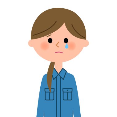 Kadın işçi, Cry/ağlayan bir kadın işçi gösterimi.