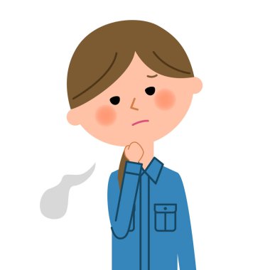 Kadın işçi, iç çekme / kalbinde bir kadın işçinin gösteren bir örnek bulunmaktadır.