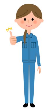 Female worker, Thumbs up/It is an illustration of a female worker who thumbs up. clipart