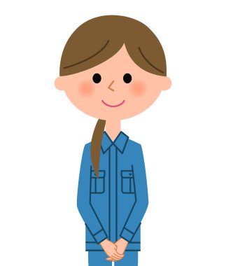 Kadın işçi, tebrik / bir tebrik yapma bir kadın işçinin gösteren bir örnek bulunmaktadır.