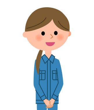 Kadın işçi, tebrik / bir tebrik yapma bir kadın işçinin gösteren bir örnek bulunmaktadır.