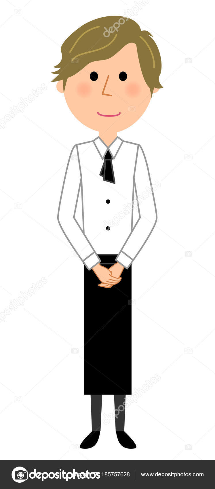 Cafe Clerk Waiter Illustration Waiter Restaurant Vector Image By C Studiolaut Vector Stock